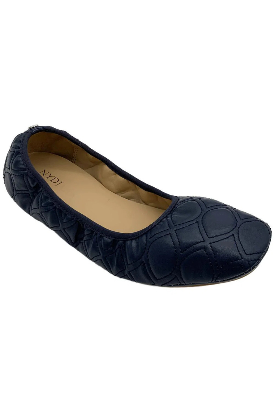 NYDJ Women's Square Toe Ballet Flats Marie Navy - Medium